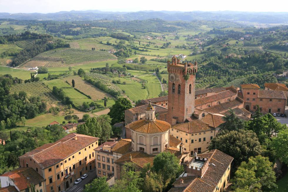 Vista de la villa toscana de San Miniato.