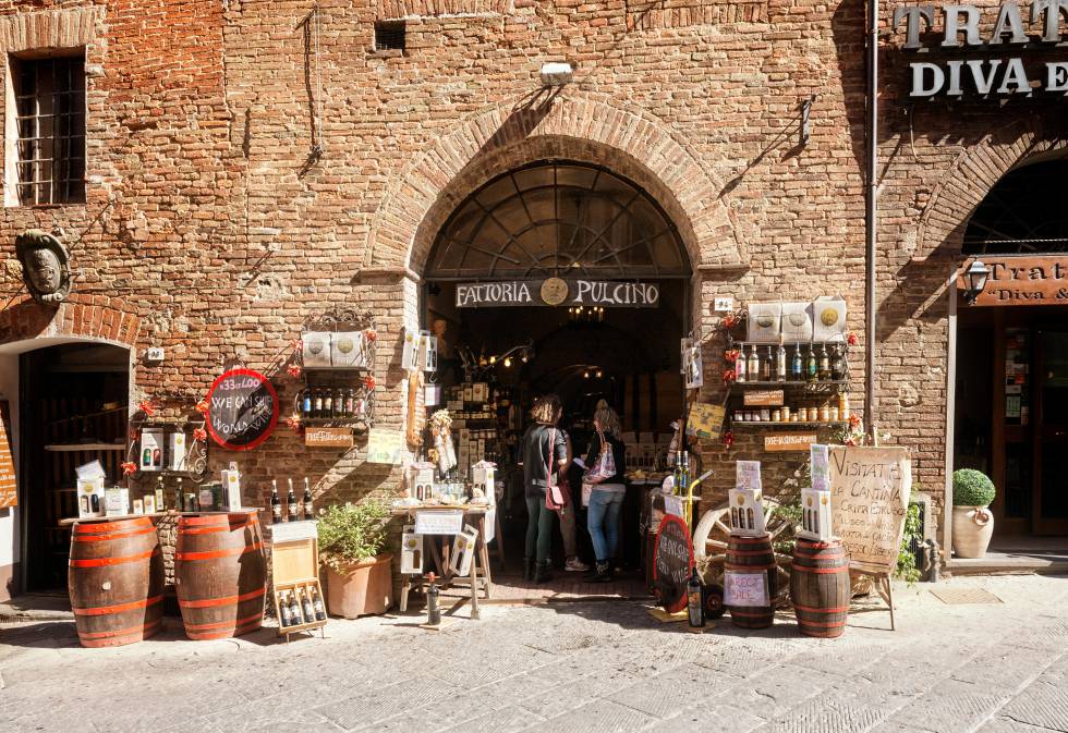 Tienda 'gourmet' en una de las calles de Montepulciano.