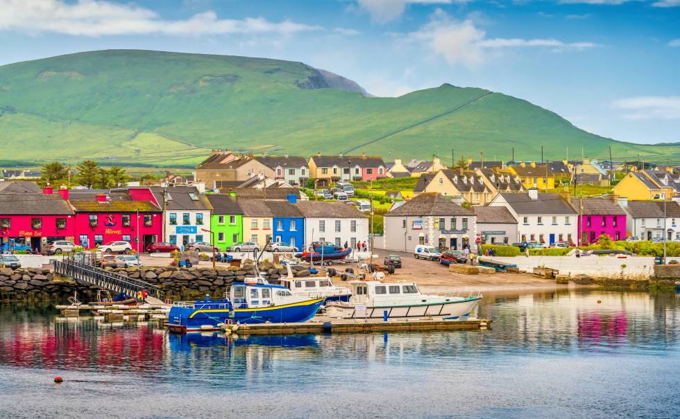 Vista del pueblo de Portmagee, en el Anillo de Kerry (Irlanda).