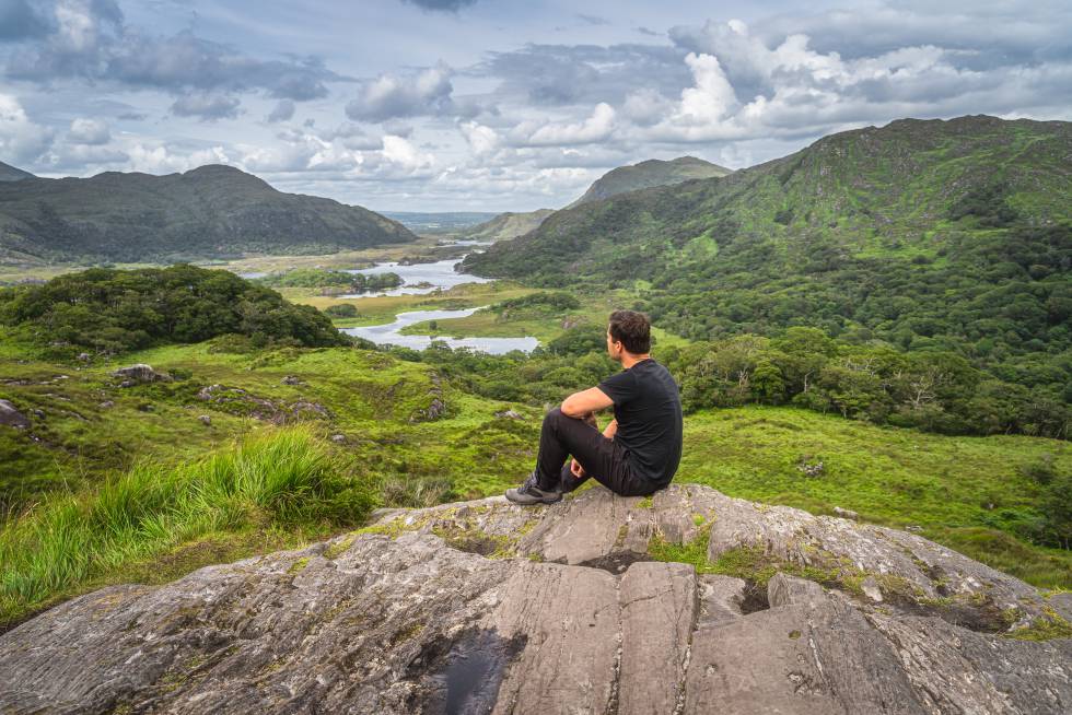 Panorámica desde el Ladies View, un mirador al lago de Killarney.