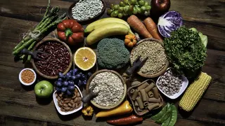 Alimentos con fibra.